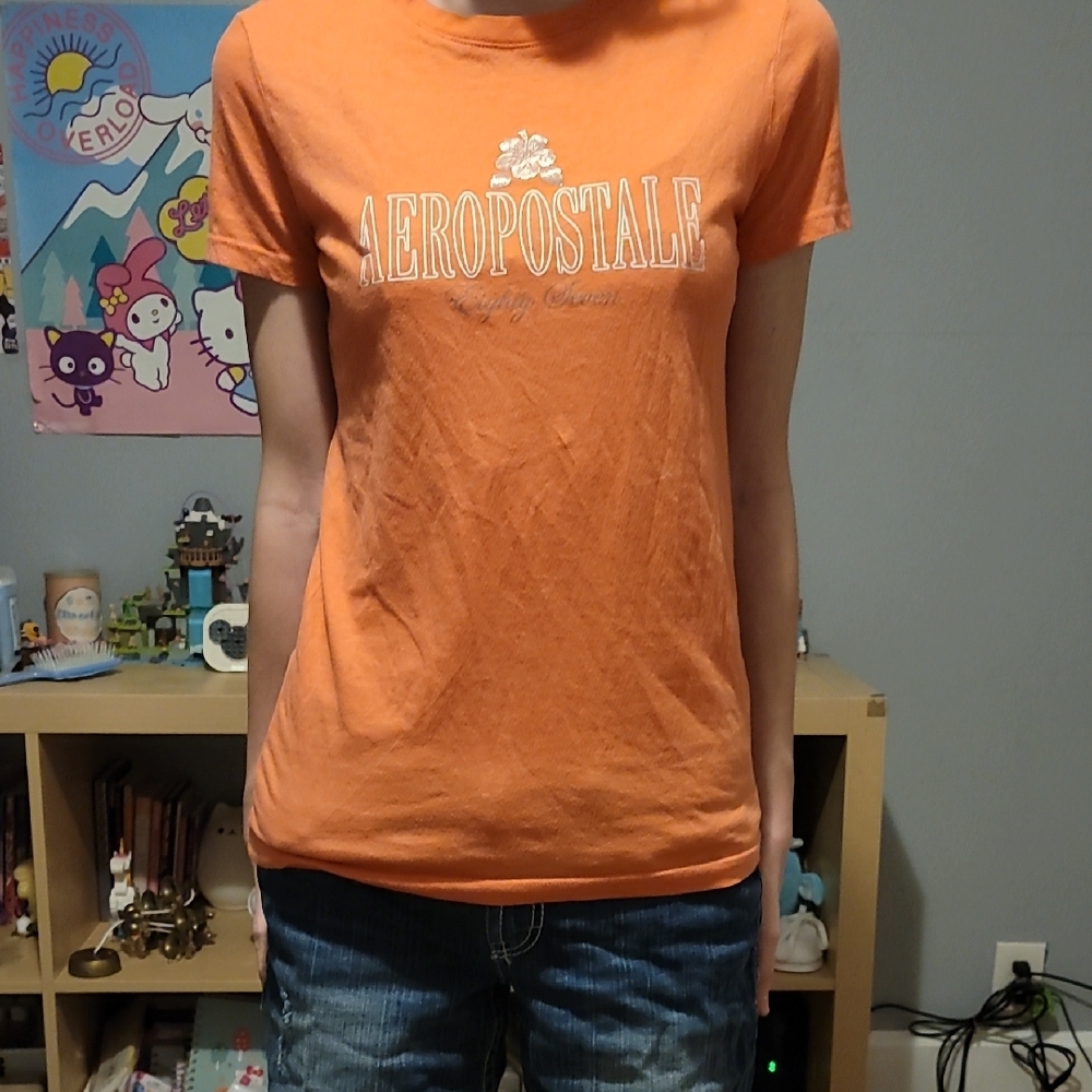 Aeropostale Orange Graphic Tee